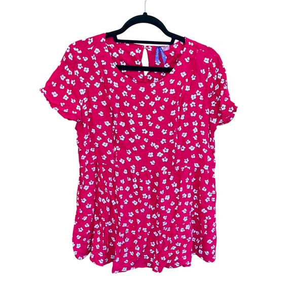Seraphine Maternity Leora Red Floral Nursing Short Sleeve Top - Picture 1 of 4